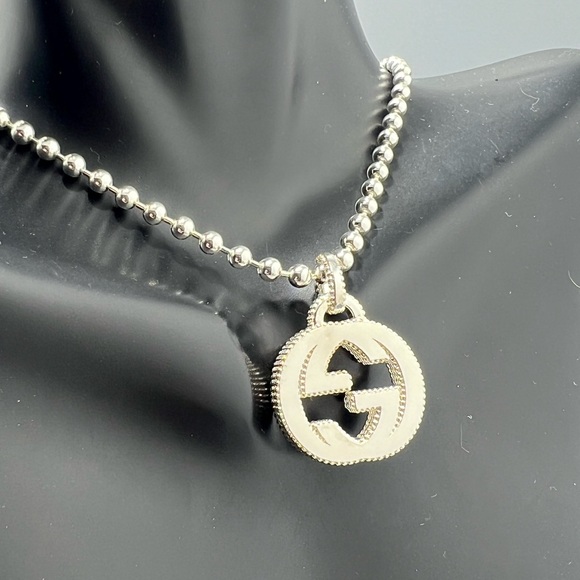 Authentic GUCCI Sterling Silver Double G Pendant Necklace - Picture 15 of 16